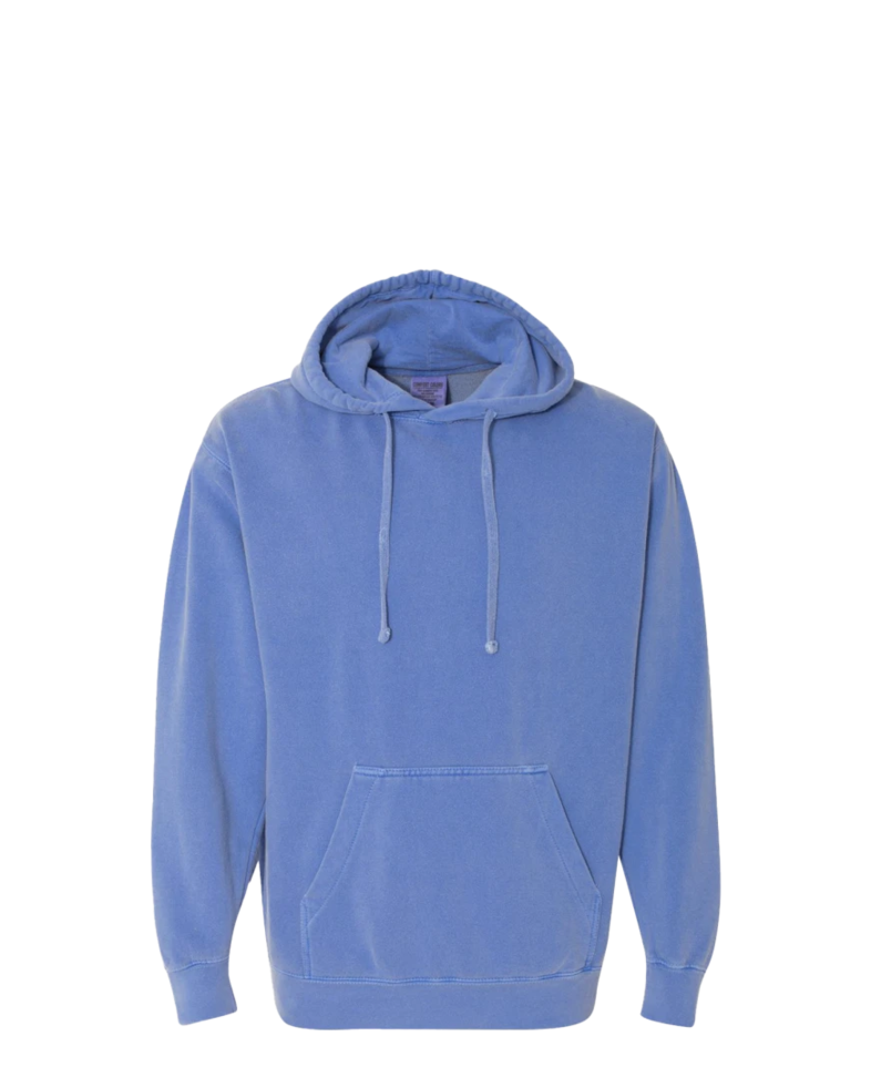 Image of a model wearing a CC1567 Comfort Colors Hooded Pullover Sweatshirt