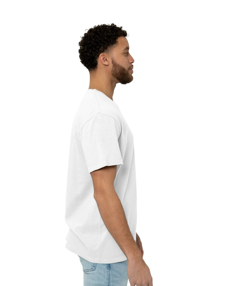 Image of a model wearing a PC099P Port & Company Pigment-Dyed Pocket Tee