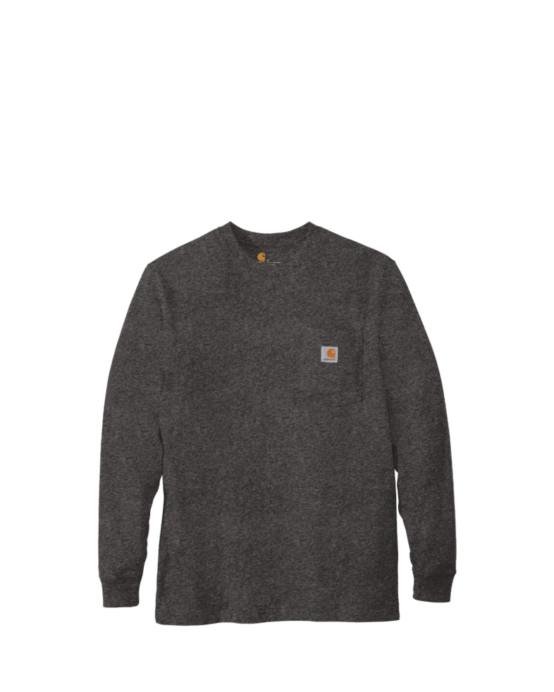 Image of a model wearing a CTK126 Carhartt Workwear Pocket Long Sleeve T-Shirt
