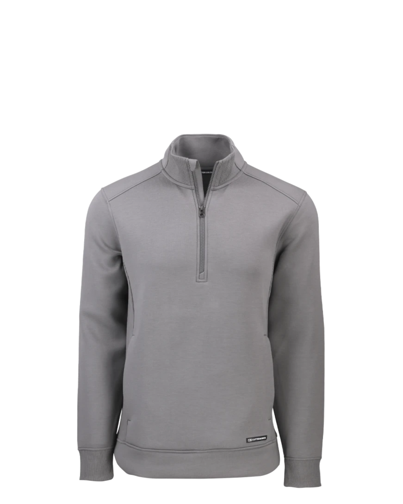 Image of a model wearing a MCK01308 Cutter & Buck Roam Eco Recycled Quarter Zip Mens Pullover