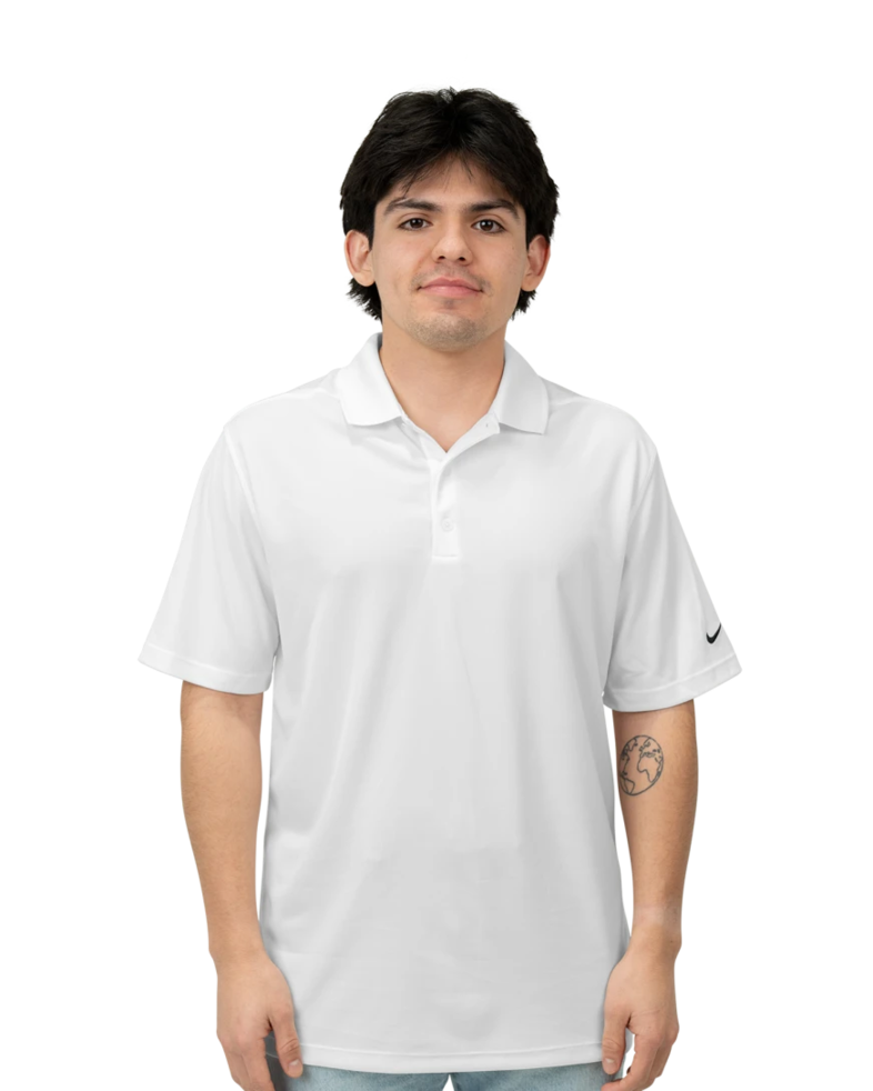 Image of a model wearing a NKDC1963 Nike Dri-FIT Micro Pique 2.0 Polo
