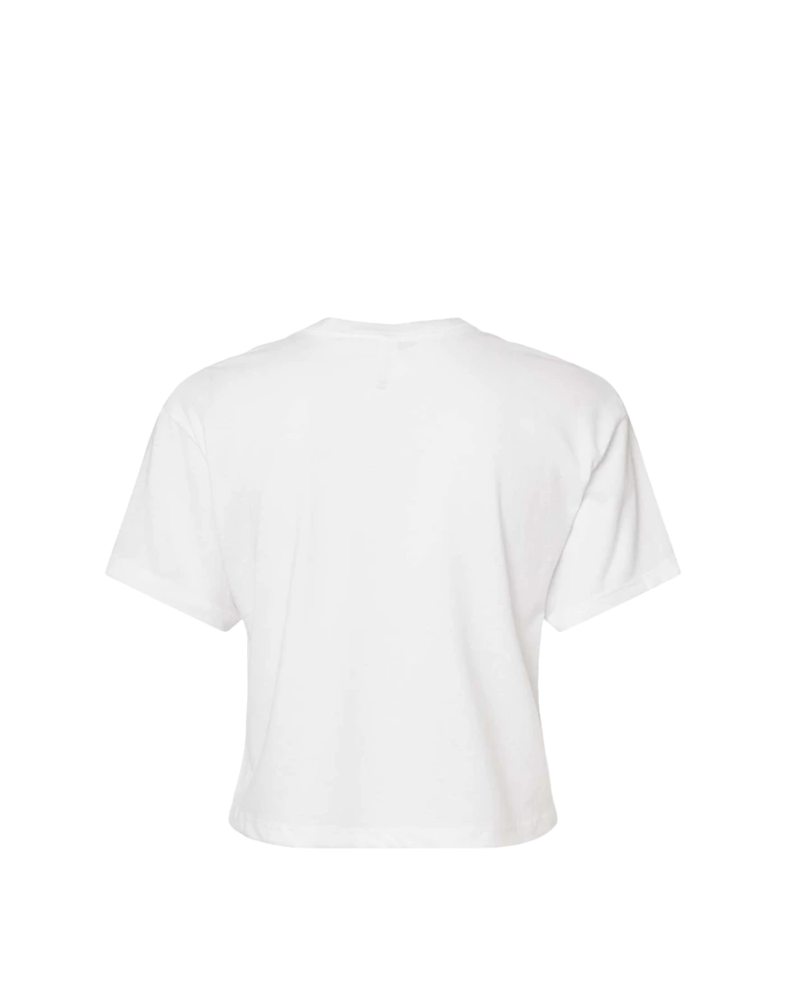 Image of a model wearing a 1580 Next Level Women's Ideal Crop Tee