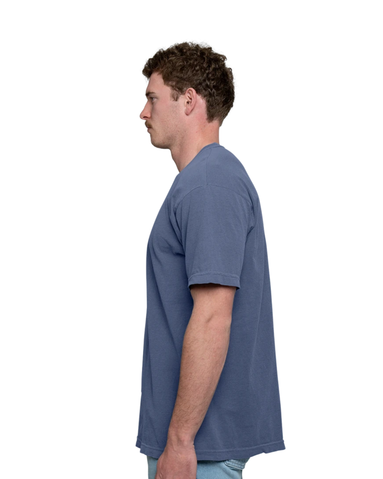 Image of a model wearing a M&O 6500 Garment Dyed Adult Tee