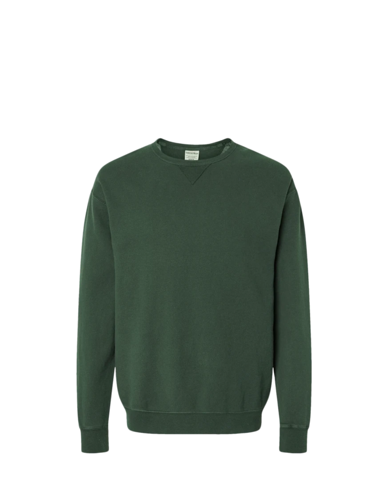 Image of a model wearing a GDH400 ComfortWash by Hanes Garment-Dyed Crewneck Sweatshirt