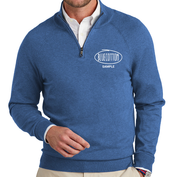 BB18402 Brooks Brothers® Cotton Stretch 1/4-Zip Sweater