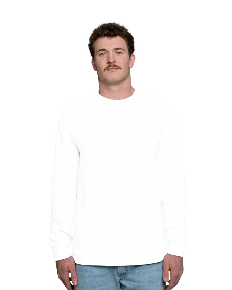 Image of a model wearing a PC54LS Port & Company Long Sleeve Core Cotton Tee