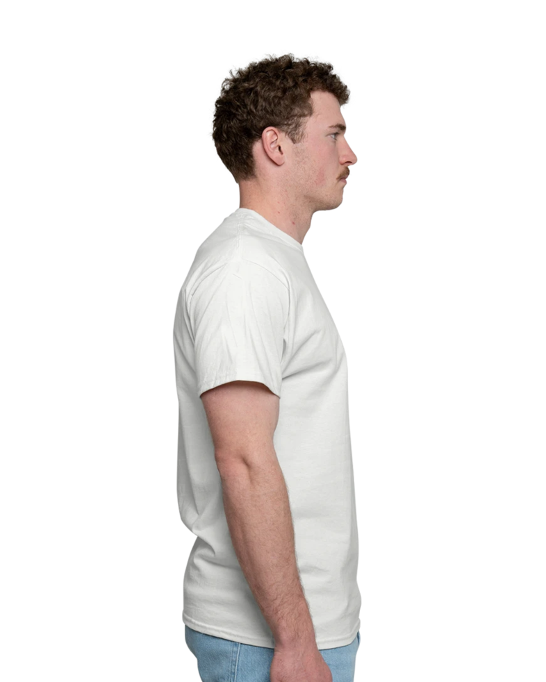 Image of a model wearing a 5250 Hanes Authentic Tagless Tee