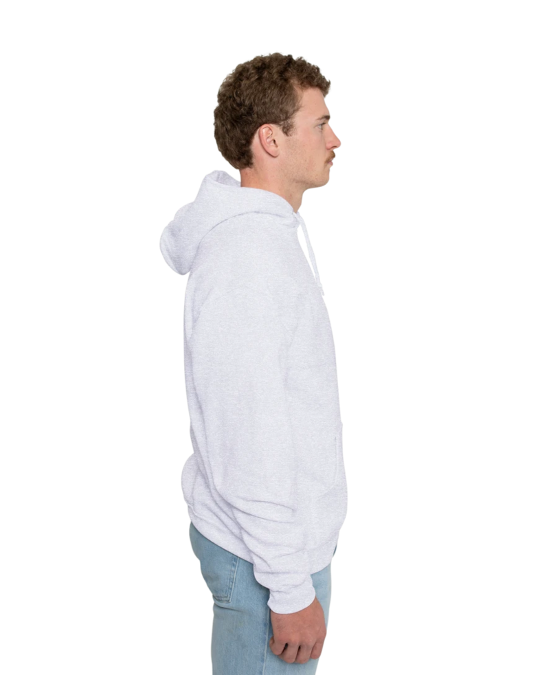Image of a model wearing a 996M Jerzees NuBlend Hooded Sweatshirt
