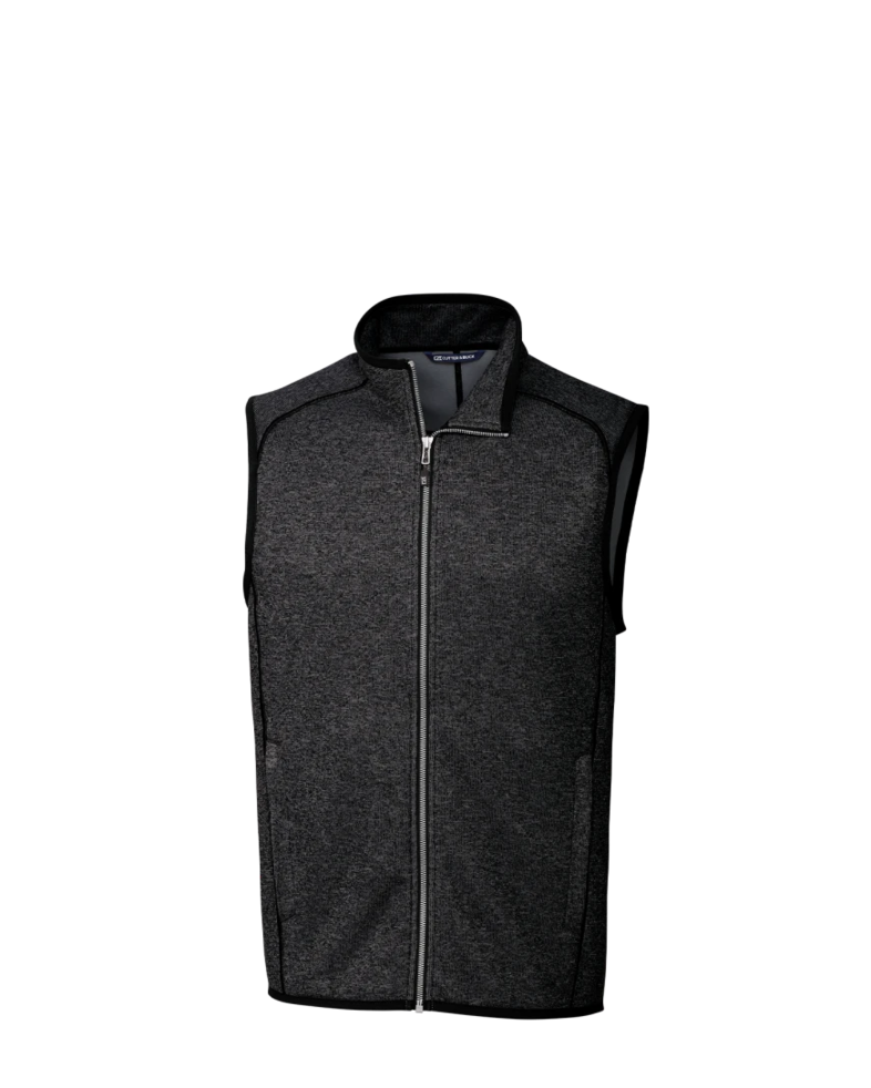 Image of a model wearing a MCO00047 Cutter & Buck Mainsail Sweater-Knit Mens Full Zip Vest