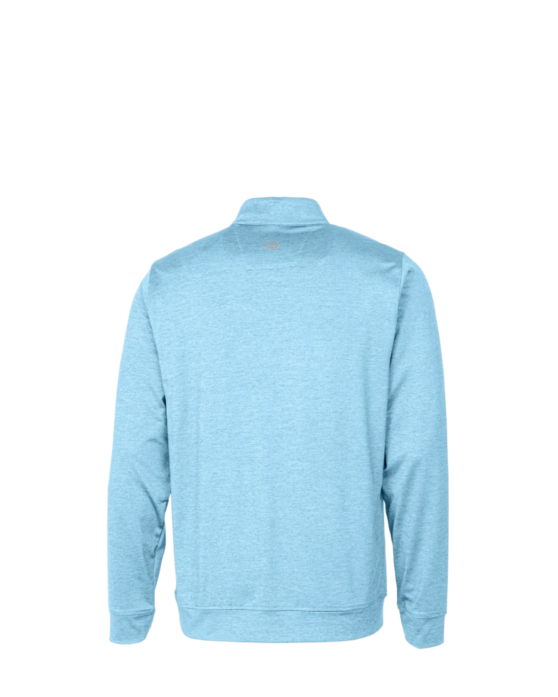 Image of a model wearing a MCK09404 Cutter & Buck Stealth Heathered Quarter Zip Mens Pullover