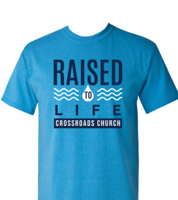 Raised to Life Baptism with Waves design idea