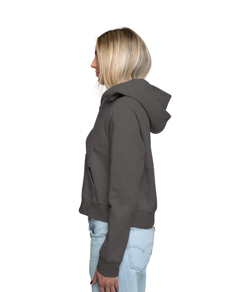 Image of a model wearing a DT6103 District® Women’s V.I.T.™ Fleece Full-Zip Hoodie