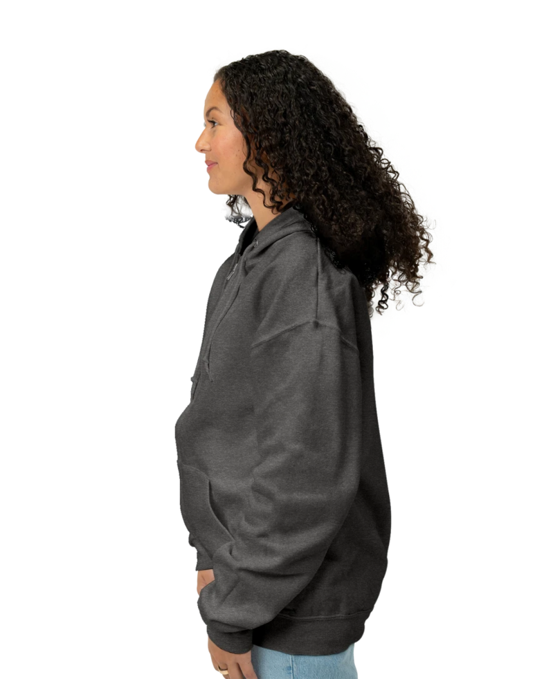 Image of a model wearing a 993M Jerzees Full Zip Hood