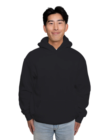 Model wearing a IND330BLV Unisex Boulevard Heavyweight Hooded Sweatshirt