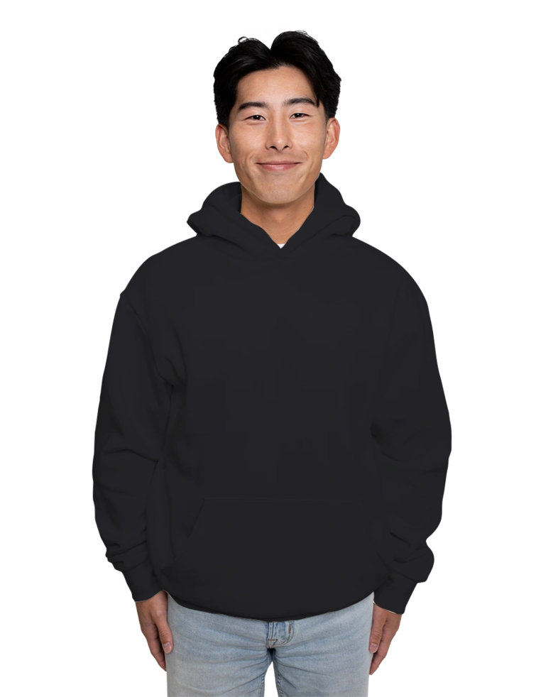 Image of a model wearing a IND330BLV Unisex Boulevard Heavyweight Hooded Sweatshirt