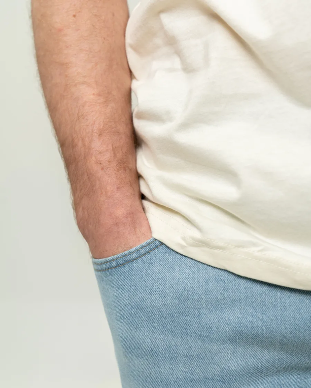 Closeup of a NL3600 Next Level Premium Fitted Short Sleeve Crew Tee