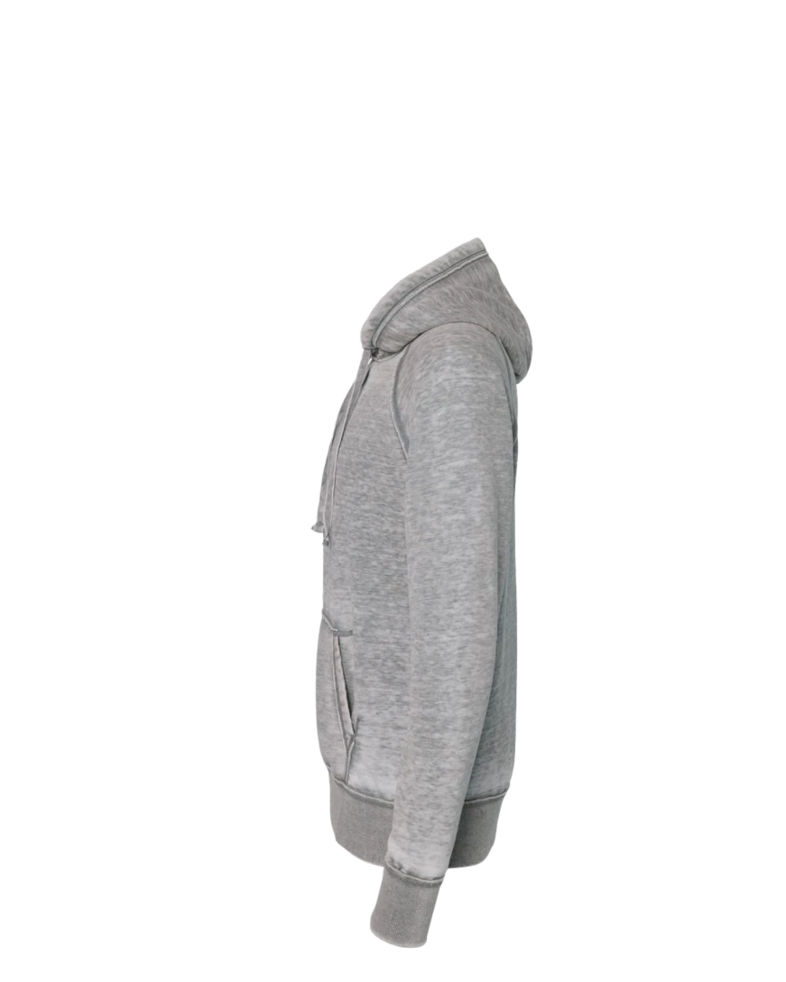 Image of a model wearing a 8915 J. America Vintage Zen Fleece Hooded Pullover Sweatshirt