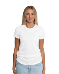Image of a model wearing 5000L Gildan Ladies Heavy Cotton Tee