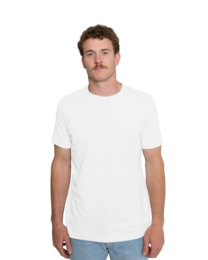 Image of a model wearing 3001 Bella + Canvas Unisex Jersey Tee