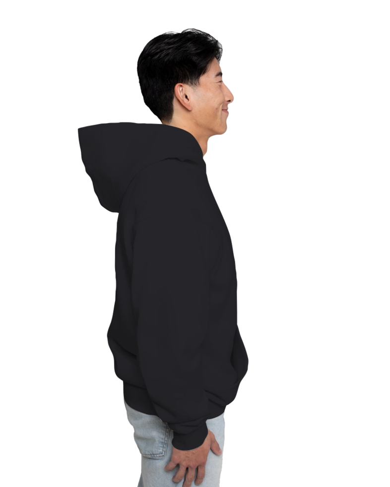 Image of a model wearing a IND330BLV Unisex Boulevard Heavyweight Hooded Sweatshirt