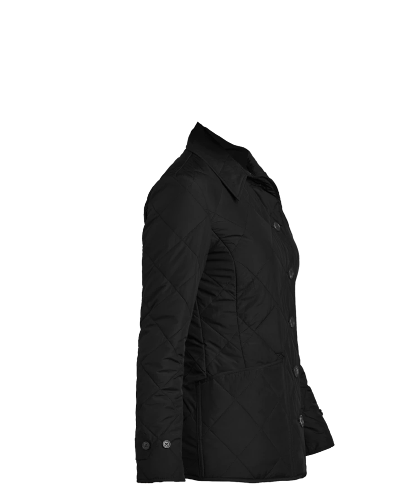 Image of a model wearing a BB18601 Brooks Brothers® Women’s Quilted Jacket