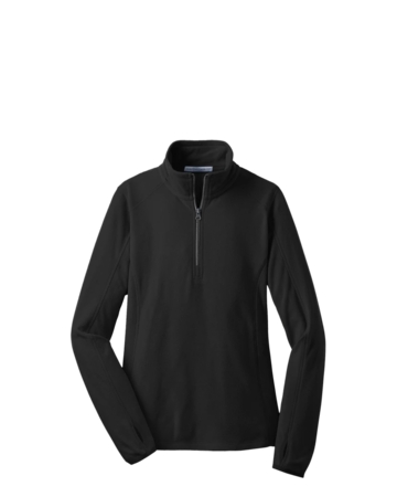 Model wearing a L224 Port Authority Ladies Microfleece 1/2-Zip Pullover