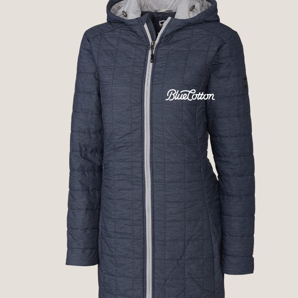 Image of LCO00024 Cutter & Buck Rainier PrimaLoft® Womens Eco Insulated Hooded Long Coat