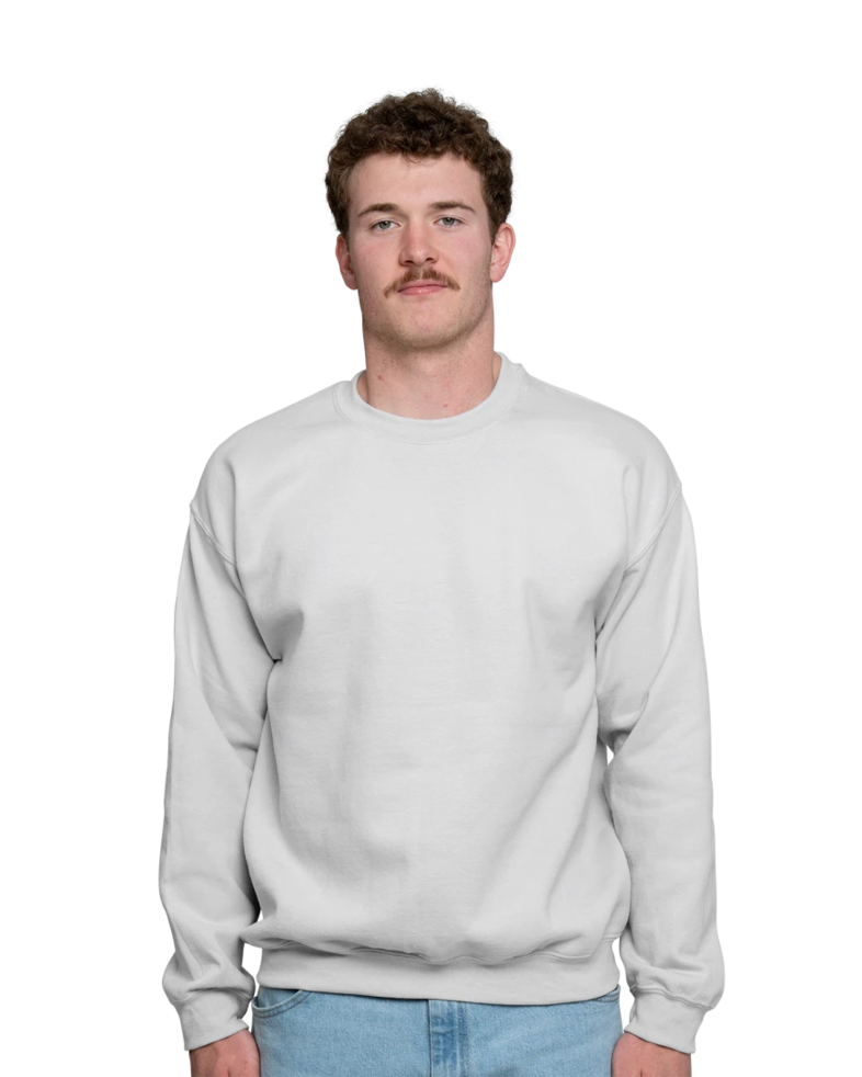 Image of a model wearing a 18000 Gildan Crewneck Sweatshirt