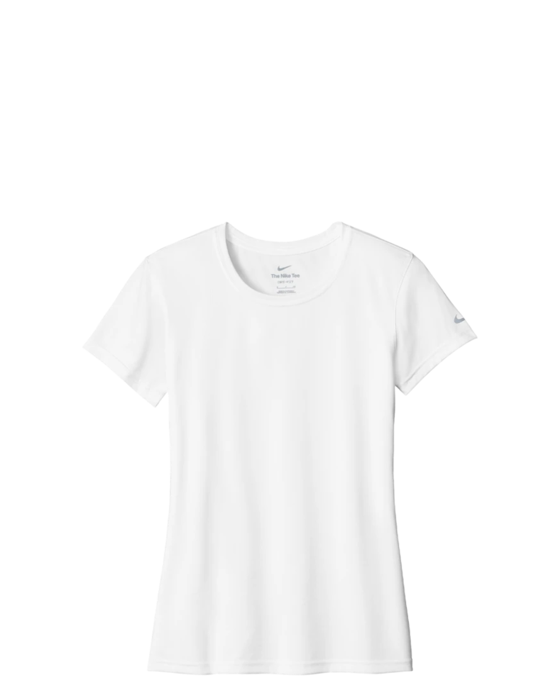 Image of a model wearing a NKDX8734 Nike Women's Swoosh Sleeve rLegend Tee