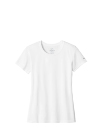 Image of a model wearing NKDX8734 Nike Women's Swoosh Sleeve rLegend Tee