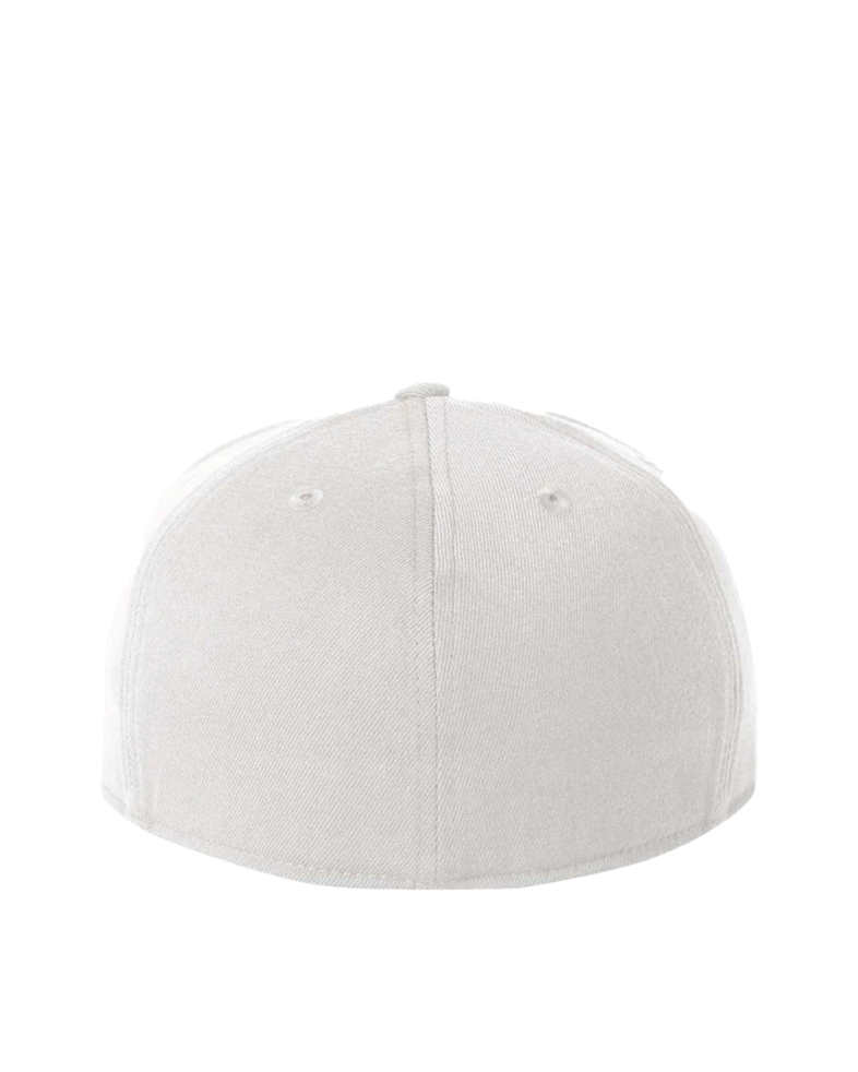 Image of a model wearing a 6210 Flexfit Premium Flat Bill Fitted Cap