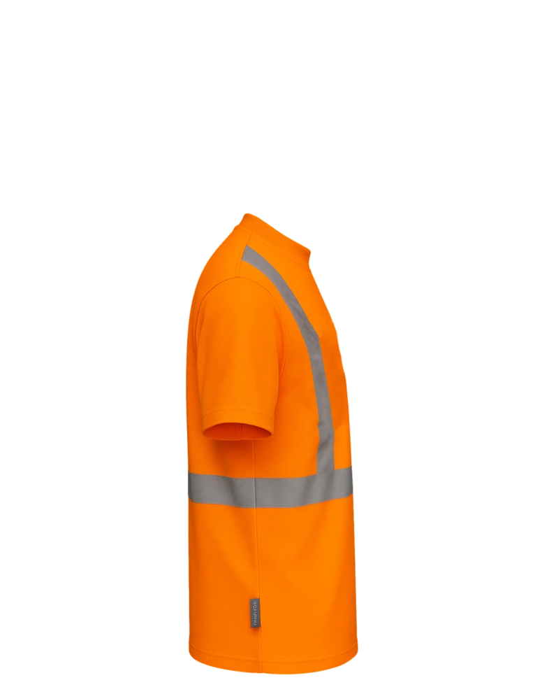 Image of a model wearing a S190 Portwest Hi-Vis Pocket T-Shirt