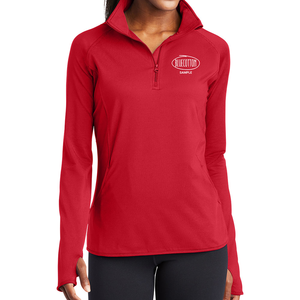 Image of LST850 Sport-Tek Ladies Sport-Wick Stretch 1/2-Zip Pullover