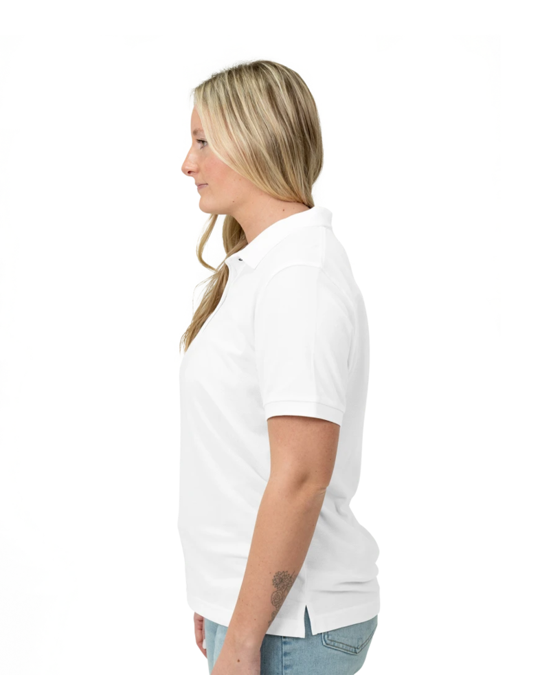 Image of a model wearing a L500 Ladies' Port Authority Silk Touch Polo
