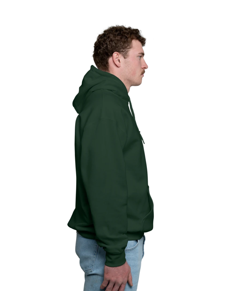 Image of a model wearing a 18500 Gildan Blend Pullover Hooded Sweatshirt