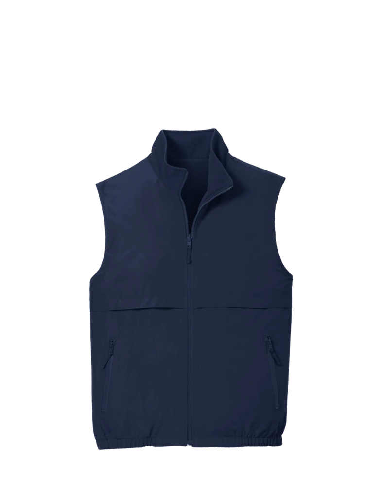 Image of a model wearing a J7490 Port Authority Reversible Charger Vest