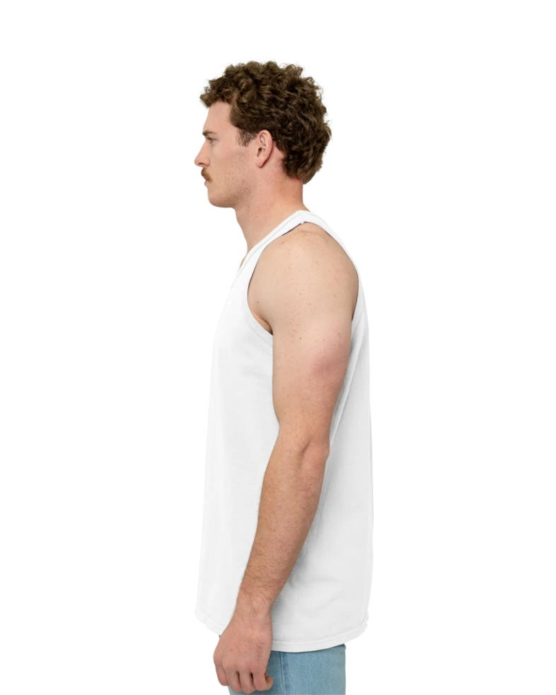 Image of a model wearing a GDH300 ComfortWash by Hanes Garment-Dyed Unisex Tank Top
