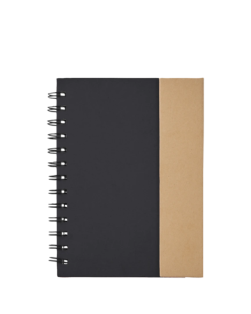 Model wearing a 1409 Eco Magnetic Notebook with Sticky Notes & Pen