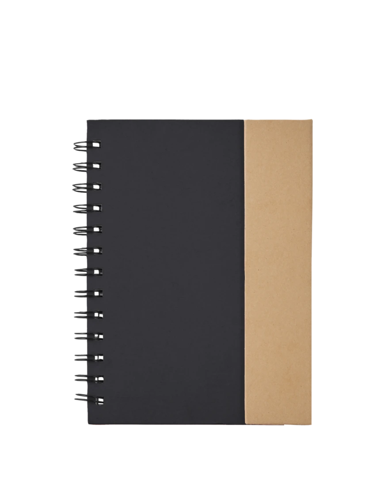 Image of a model wearing a 1409 Eco Magnetic Notebook with Sticky Notes & Pen