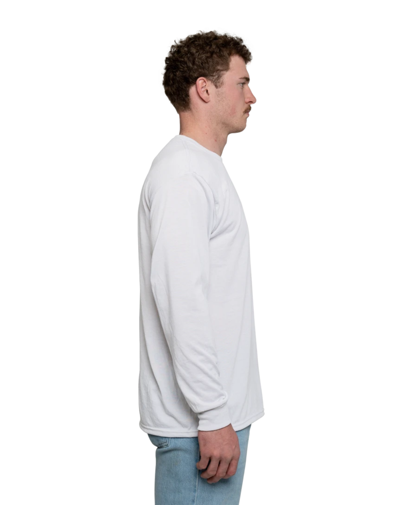 Image of a model wearing a 21ML Jerzees Sport Performance Long Sleeve T-Shirt 