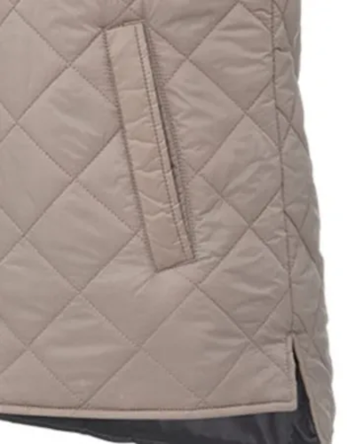 Closeup of a W207359 Weatherproof Women's Vintage Diamond Quilted Vest