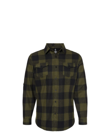 Model wearing a 8210 Burnside Yarn-Dyed Long Sleeve Flannel Shirt