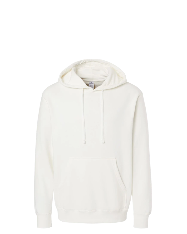 Image of a model wearing a PRM4500 Independent Trading Co. Unisex Midweight Pigment-Dyed Hooded Sweatshirt