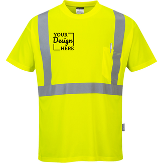 Hi-Vis:  S190 Portwest Hi-Vis Pocket T-Shirt