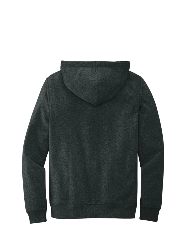 Image of a model wearing a DT8100 District Re-Fleece Hoodie