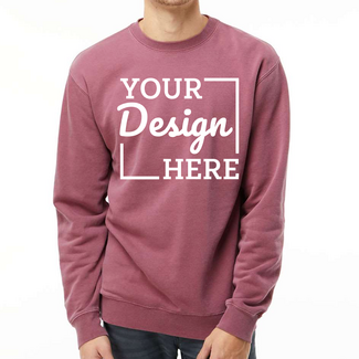 Crewneck Sweatshirts:  PRM3500 Independent Trading Co. Unisex Midweight Pigment-Dyed Crewneck Sweatshirt