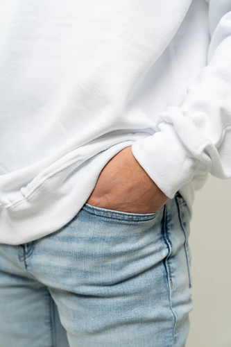 Closeup of a 562 Jerzees Vintage Heathers Crewneck