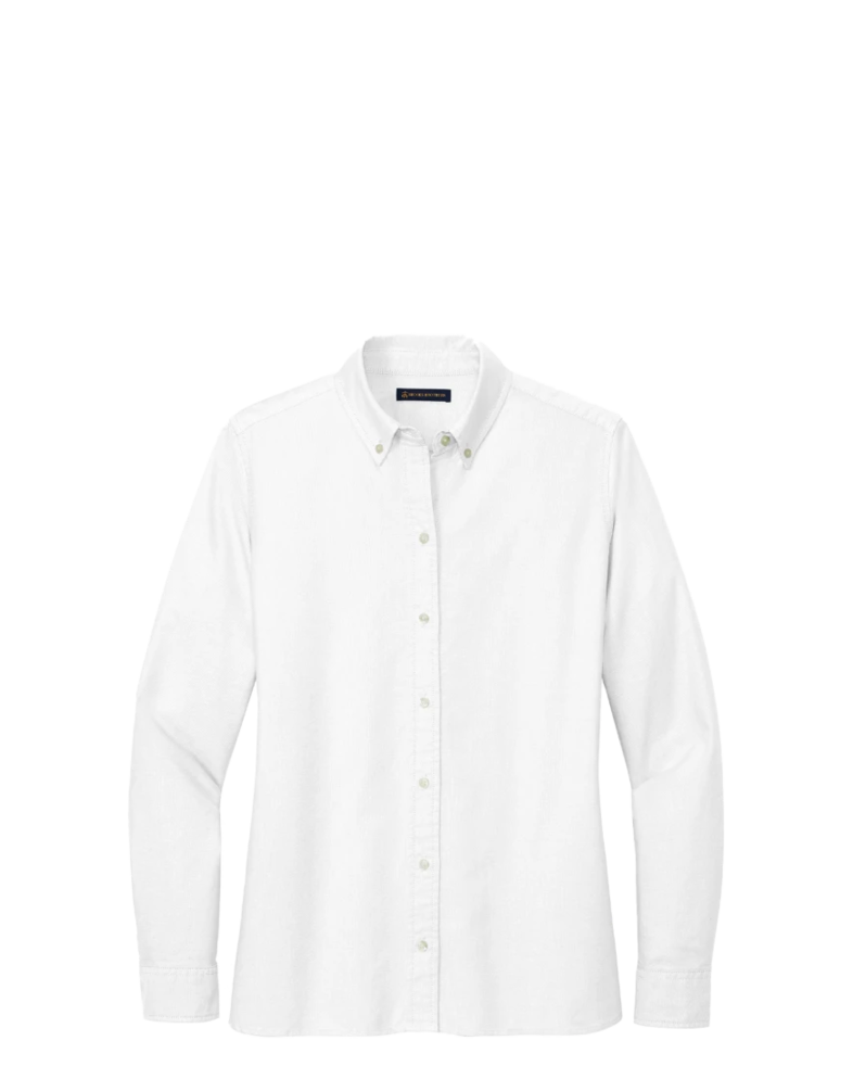 Image of a model wearing a BB18005 Brooks Brothers® Women’s Casual Oxford Cloth Shirt