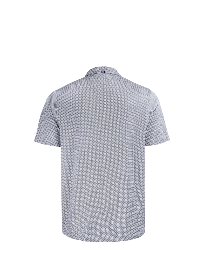 Image of a model wearing a MCK01343 Cutter & Buck Pike Eco Diamond Dot Print Recycled Mens Polo