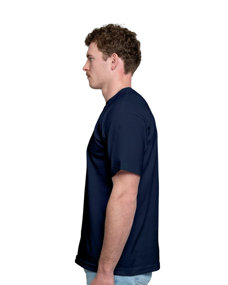 Image of a model wearing a 5040 Bayside USA-Made 100% Cotton T-Shirt